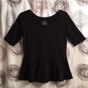 Black peplum shirt